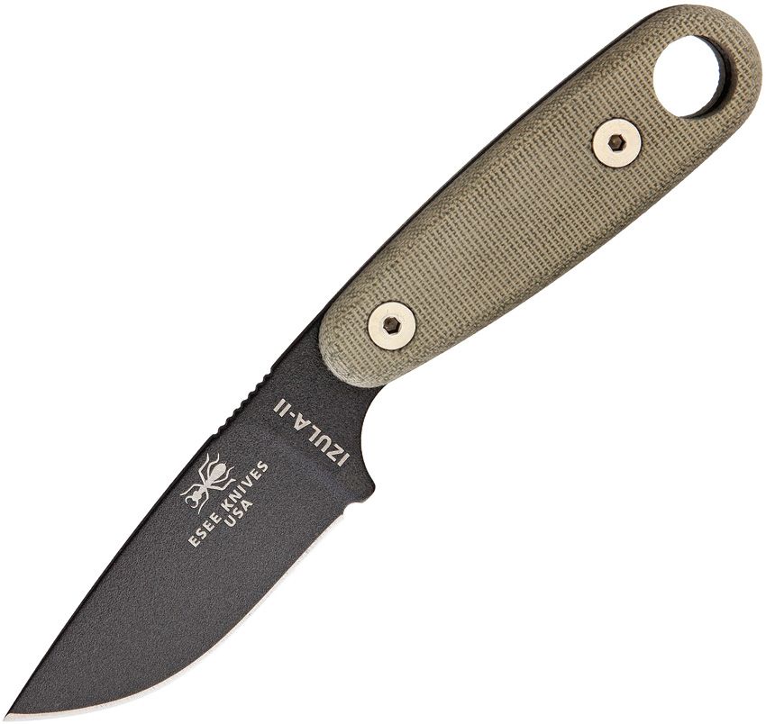 ESEE Izula II OD Green Survival Concealed Carry Neck Fixed Knife w/ Kit ESIZ2ODKIT