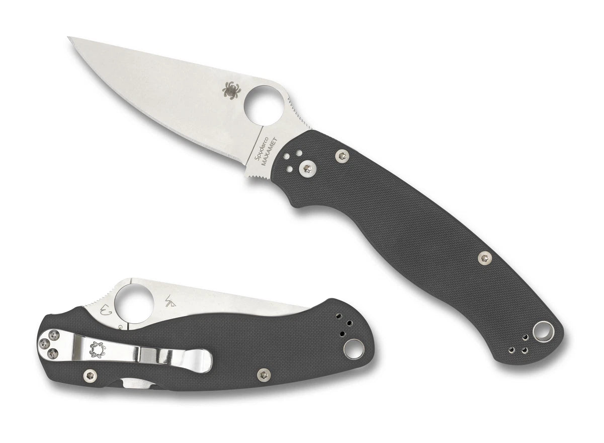 Spyderco Knife Para Millitary 2 Dark Gray G-10 Maxamet SC81GPDGY2 Pocket Knives
