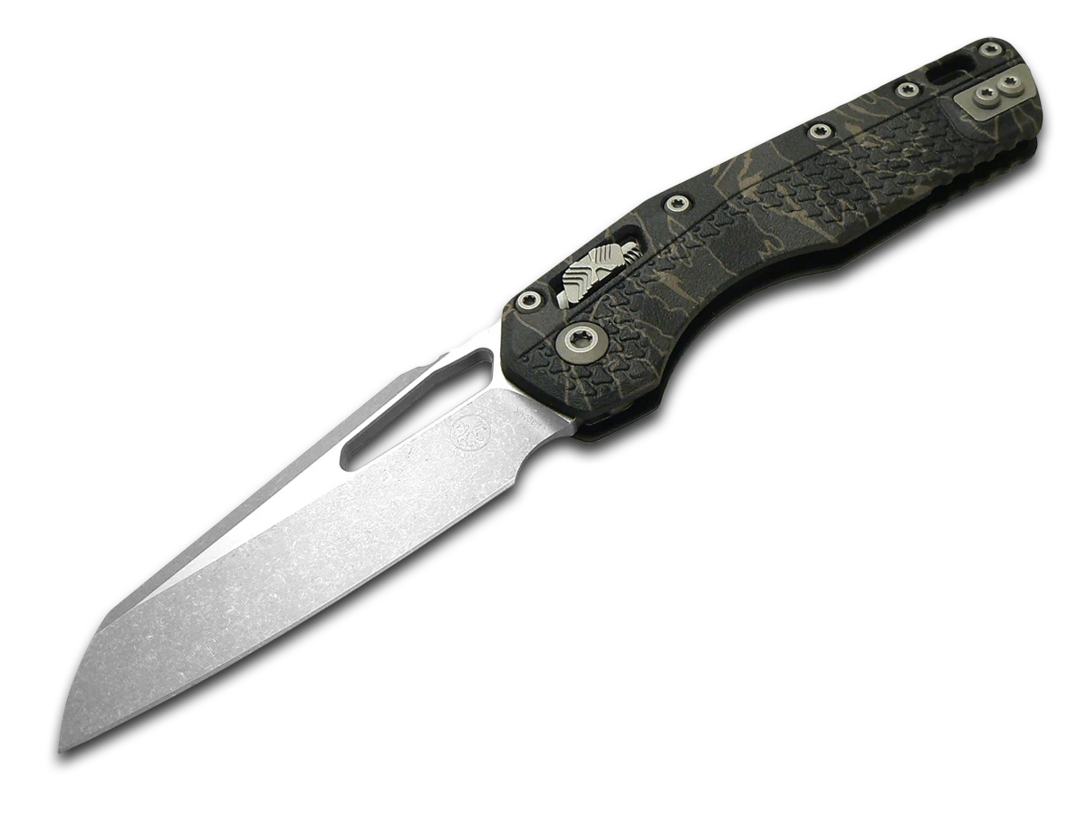 Microtech Knives MSI S/E Crossbar Lock 210T-10 Tiger Stipe Camo M390MK Knife