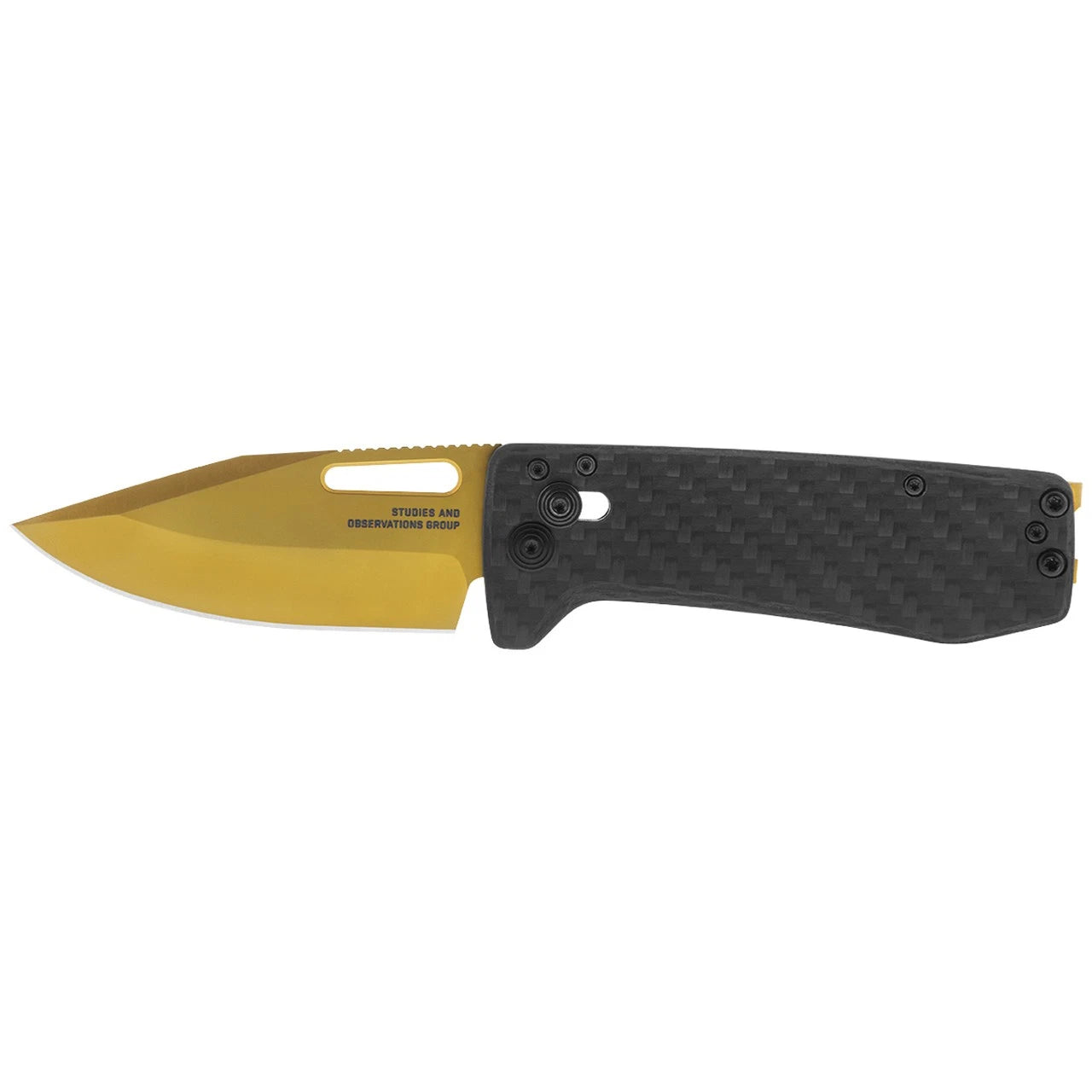 SOG Knives Ultra XR Black Carbon Fiber and Gold S35VN Stainless 12-63-02-57