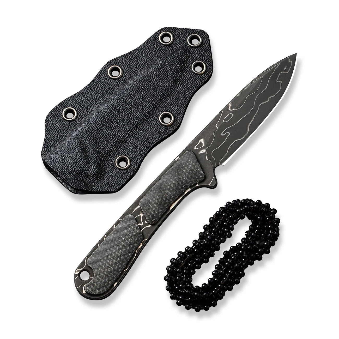 Civivi Knives Mini Elementum C23010DS1 Canvas Micarta Damascus Fixed Blade Knife