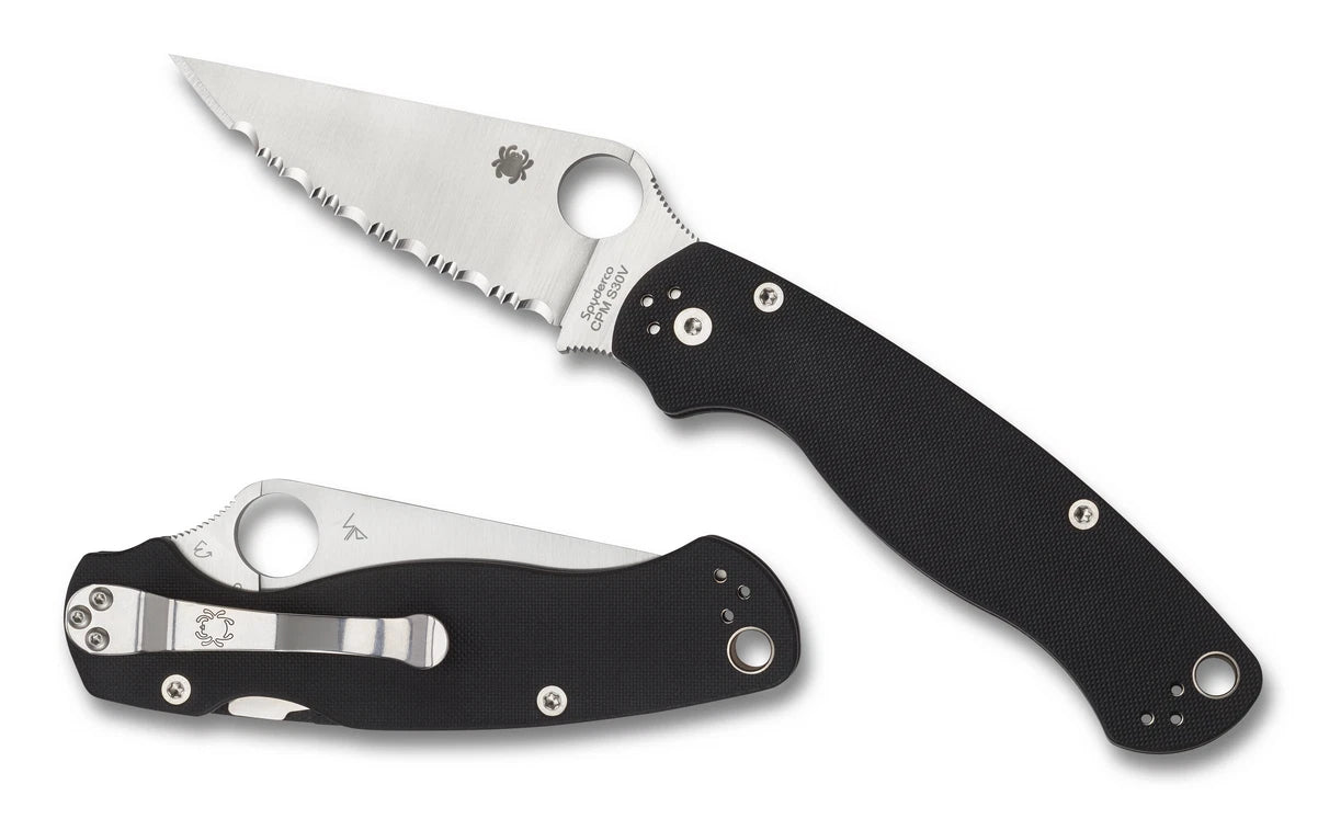 Spyderco Knives Para Millitary 2 Compression Black G-10 S30V SpyderEdge C81GS2
