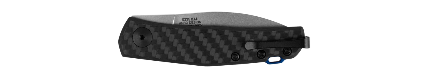 Zero Tolerance Knives 0235 Anso Slip-joint Black Carbon Fiber 20CV Stainless