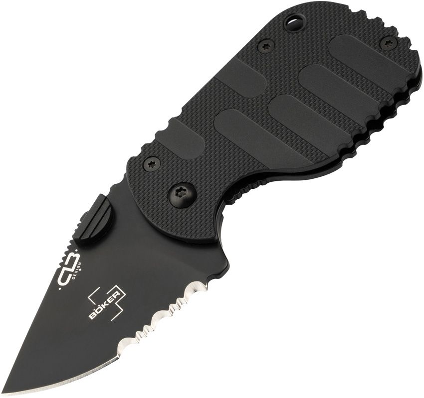Boker Plus Subcom 2.0 Black Pocket Knife 2.28" D2 Blade Zytel Handle - 01BO525