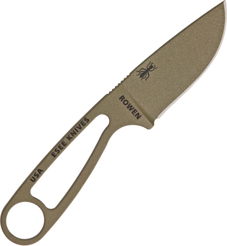 ESEE Izula Dark Earth Fixed-Blade Knife 2.63" 1095HC Steel Blade One-Piece Build
