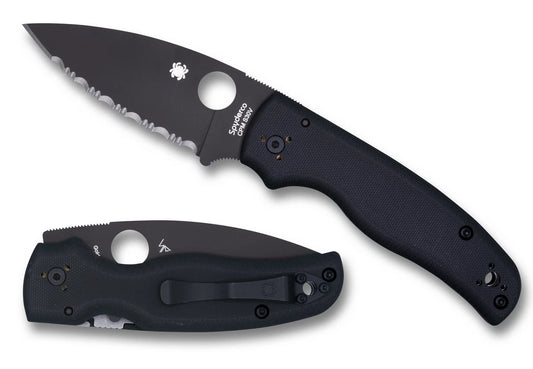 Spyderco Shaman Compression Lock G-10 Handle, S30V Serrated Blade