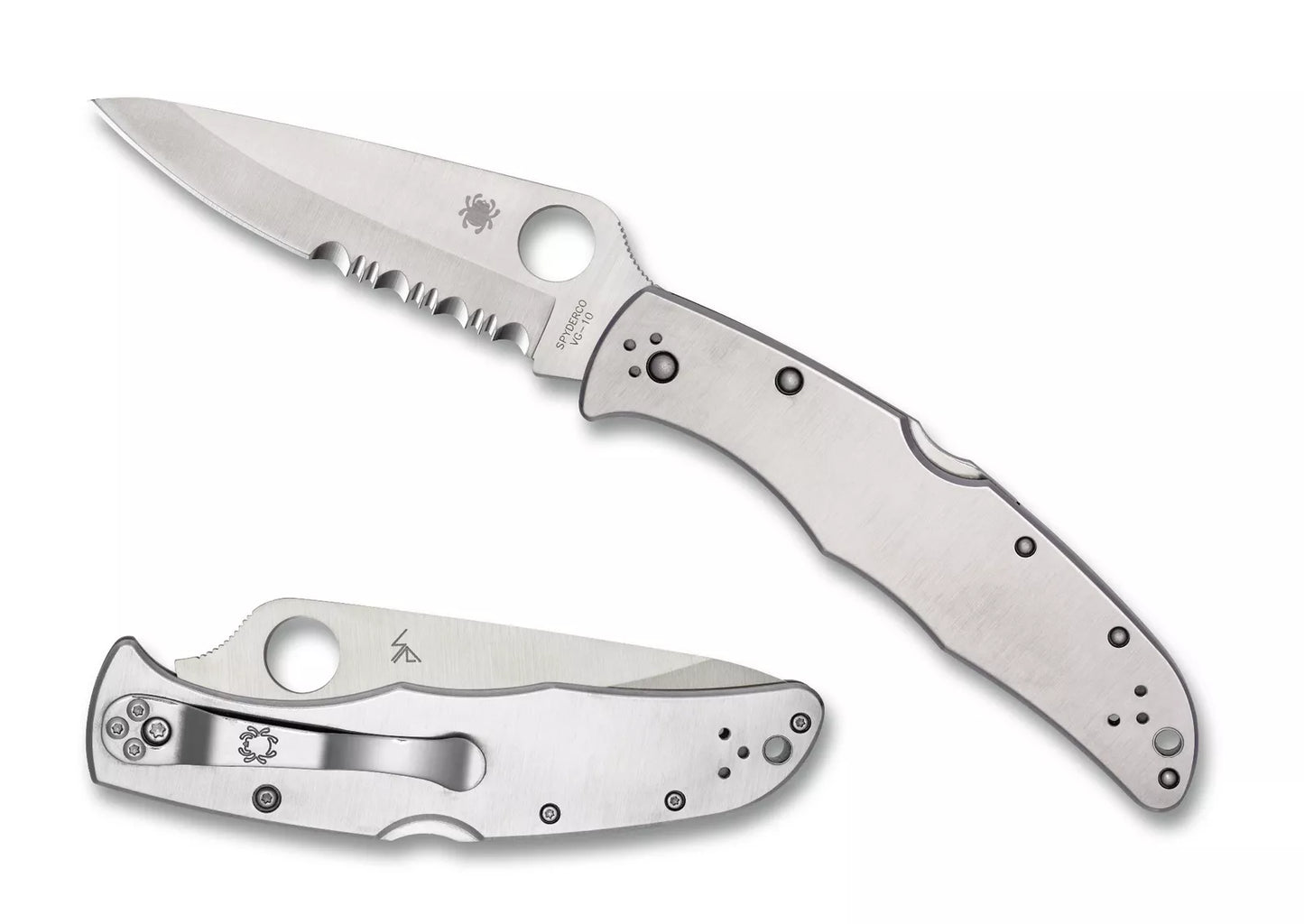 Spyderco Endura 4 Knife C10PS Combo Edge VG-10 Blade Stainless Steel Handle