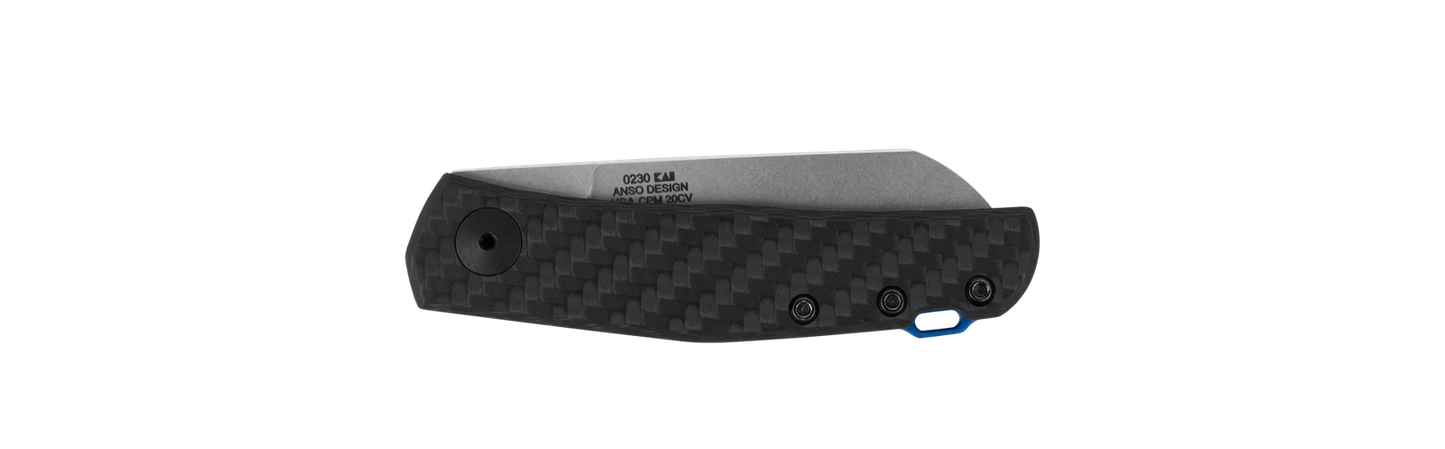 Zero Tolerance Knives 0230 Folding Black Carbon Fiber Anso CPM 20CV Stainless
