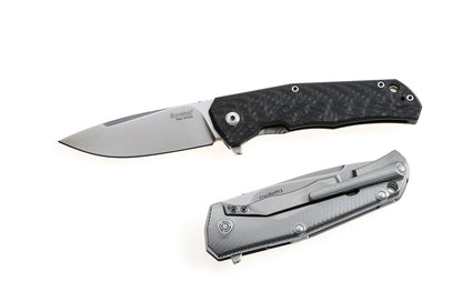 LionSteel TRE Frame Lock Knife: M390 Blade, Carbon Fiber & Titanium Handle.