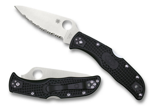 Spyderco Knives Endela Lockback Black FRN Serrated VG-10 Stainless C243SBK