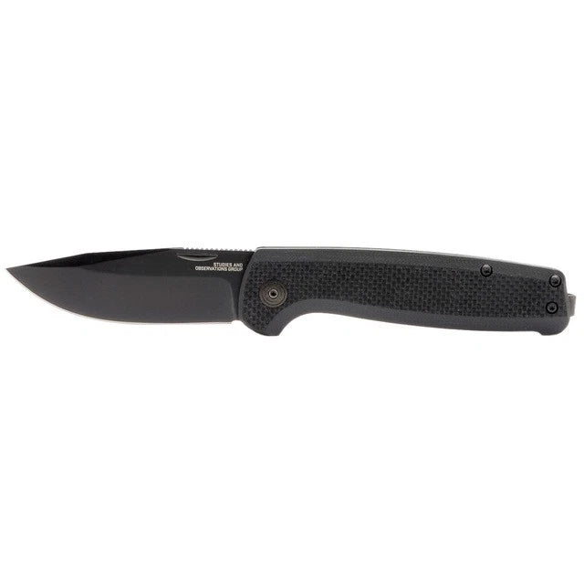 SOG Knives Terminus Slip-Joint TM1005-BX Black CRYO D2 Stainless Steel/Black G10