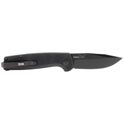 SOG Knives Terminus Slip-Joint TM1005-BX Black CRYO D2 Stainless Steel/Black G10