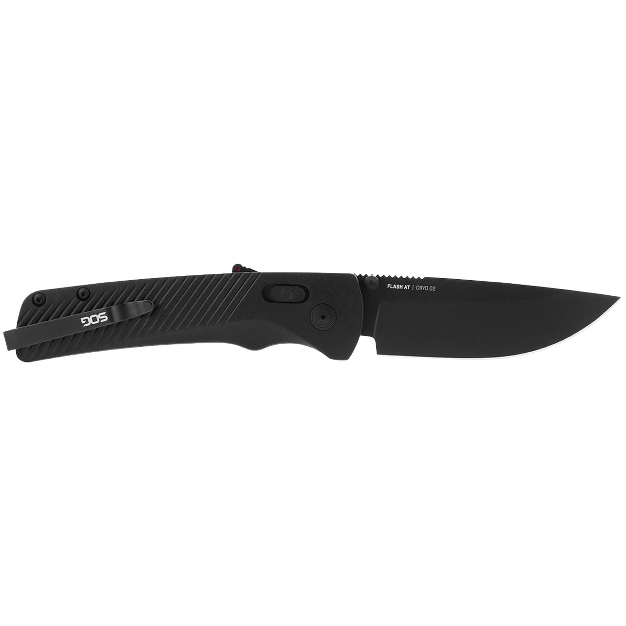 SOG Knives Flash AT Blackout GRN Cryo D2 Carbon Steel 11-18-01-57 Pocket Knife