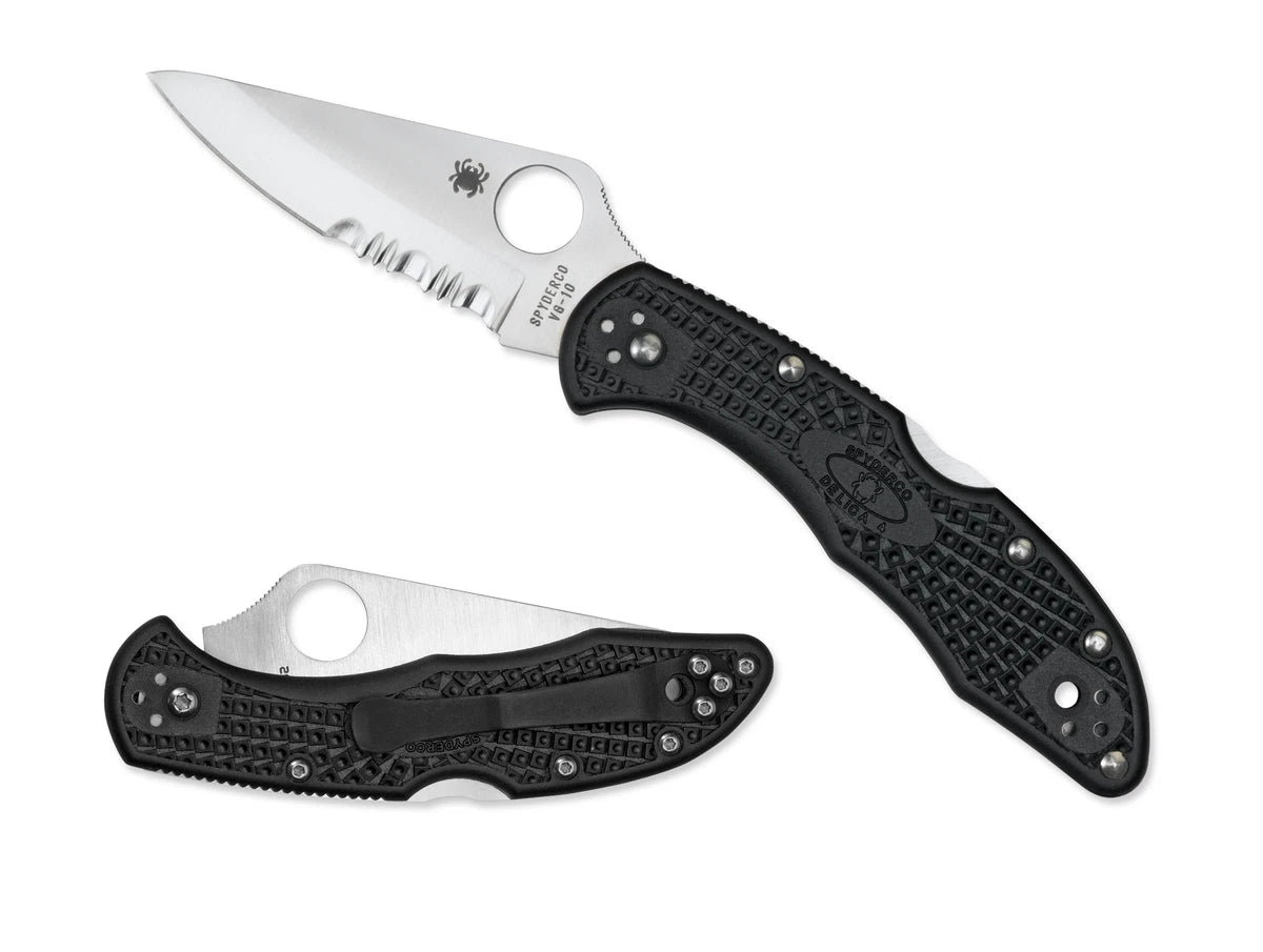 Spyderco BS Knives Delica 4 Lockback Black FRN VG10 Stainless C11PSBK Pocket Knife