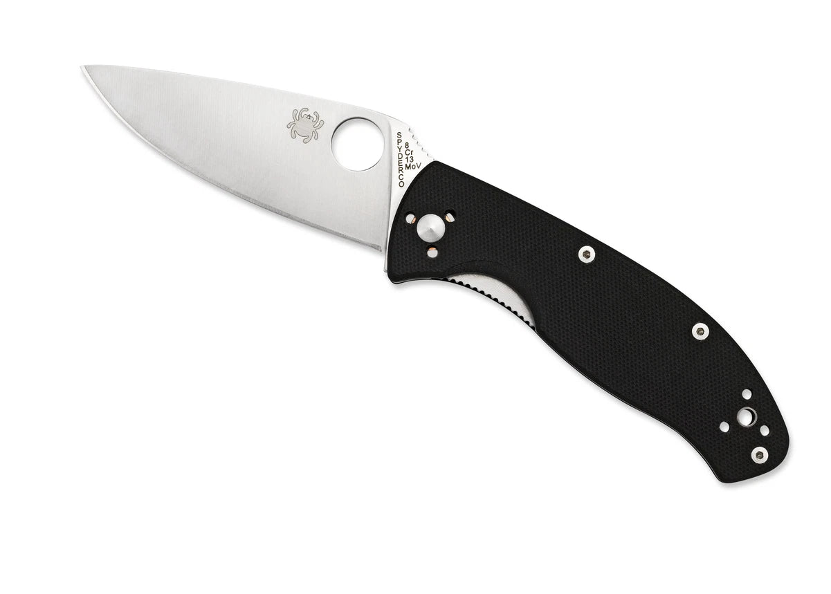 Spyderco Knives Tenacious Liner Lock Black G-10 C122GP Stainless Pocket Knife