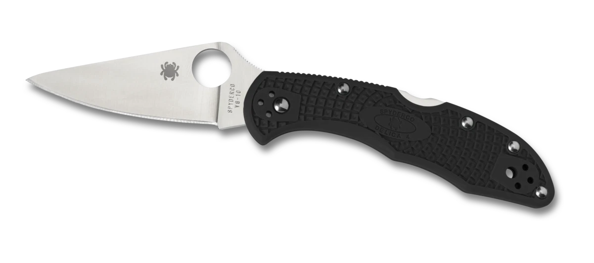 Spyderco Delica 4 Black FRN Handle, VG-10 Blade Lockback Pocket Knife