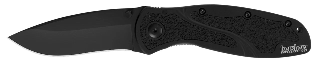 Kershaw Knives Blur Liner Lock Black Aluminum DLC Sandvik 1670BLK