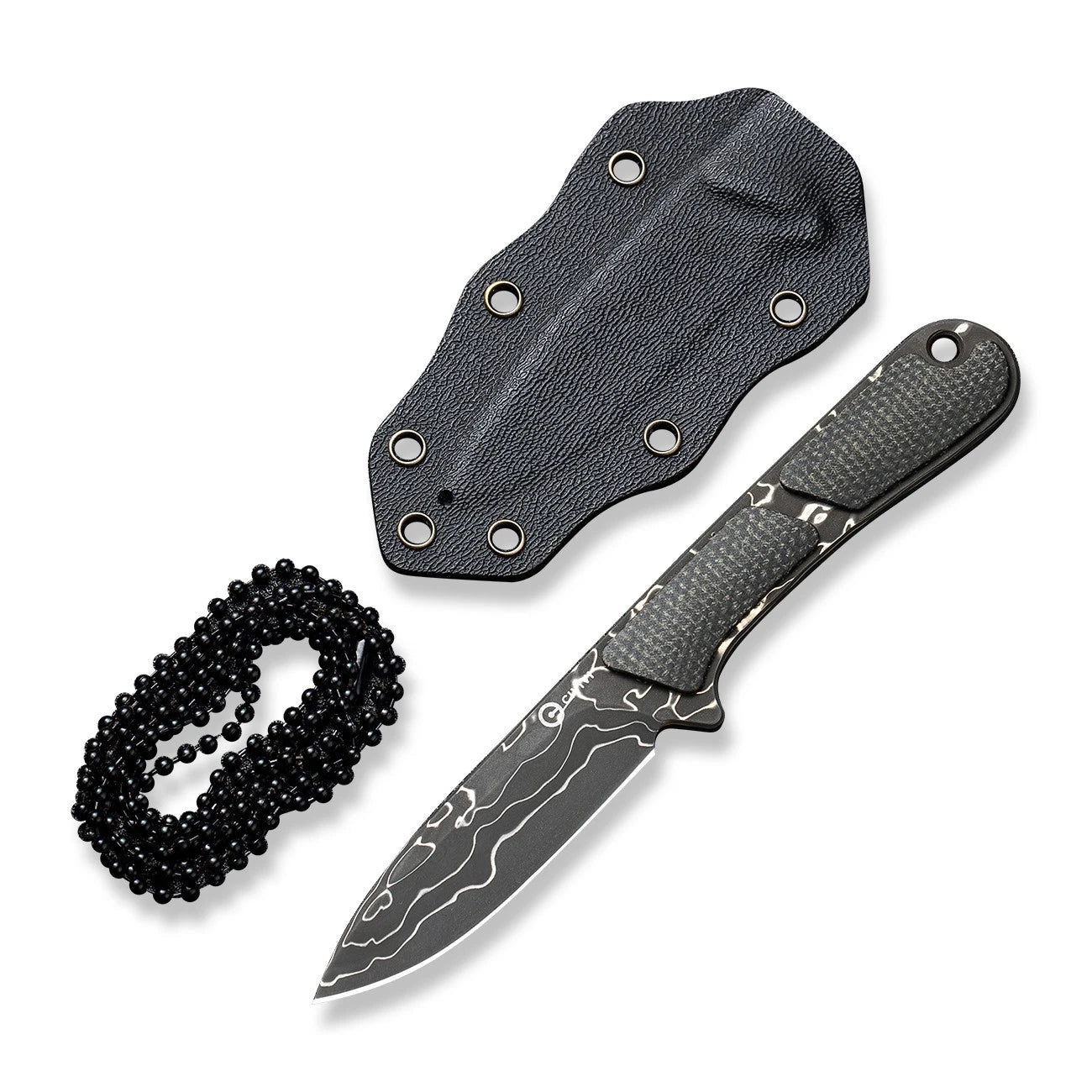 Civivi Knives Mini Elementum C23010DS1 Canvas Micarta Damascus Fixed Blade Knife