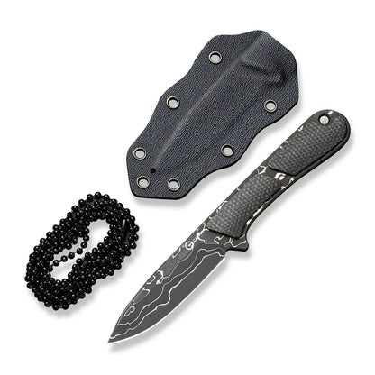 Civivi Knives Mini Elementum C23010DS1 Canvas Micarta Damascus Fixed Blade Knife
