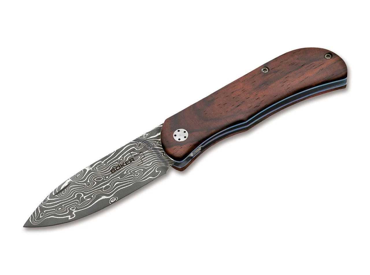 Boker Plus Exskelibur II Cocobolo Damascus Pocket Knife 2.76" Blade - 01BO223DAM