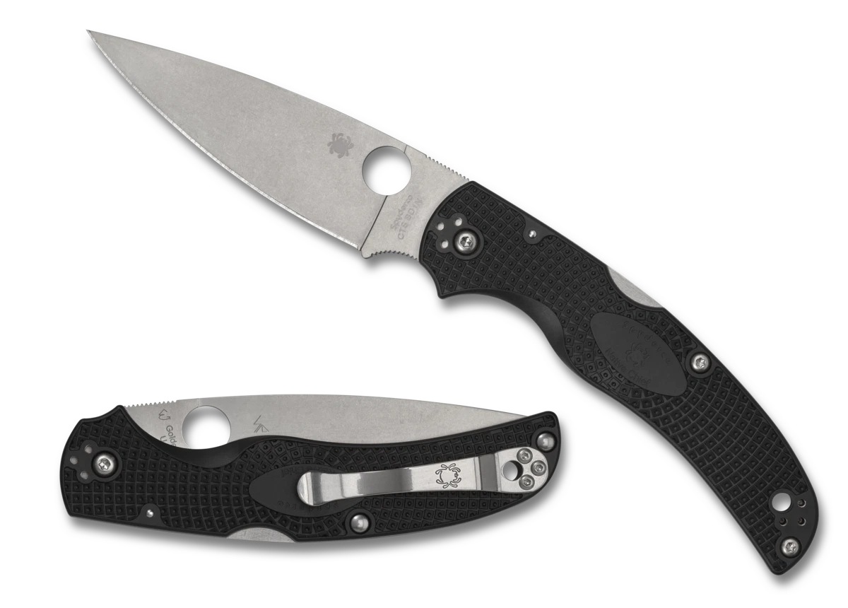 Spyderco b Knives Native Chief Lightweight C244PBK Black FRN CTS-BD1N Pocket Knife