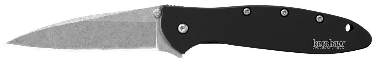 Kershaw Knives Leek Liner Lock Black Aluminum Sandvik 1660SWBLK