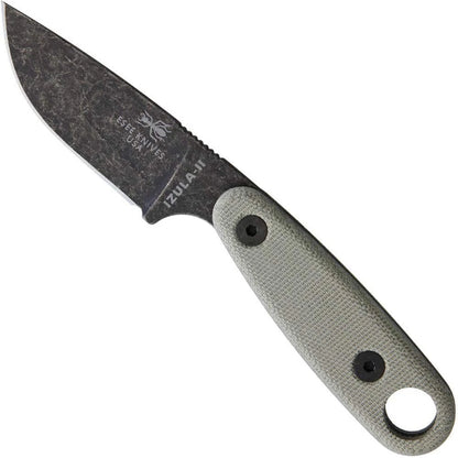 Knives Izula-II Fixed Blade Knife, w/Micarta Handle, Molded Sheath, & Clip Pl...
