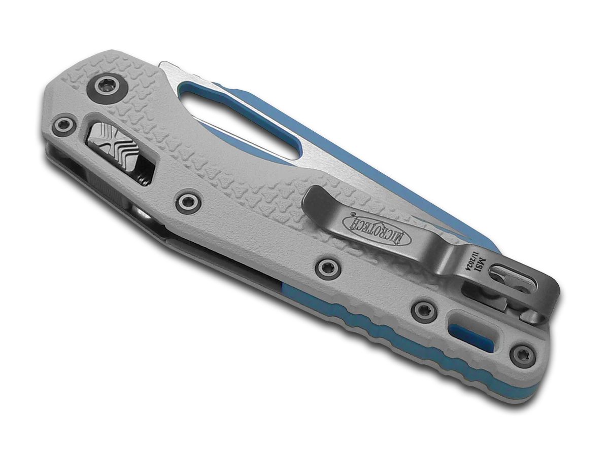 Microtech Knives MSI S/E Crossbar Lock 210T-1PMCWH-Y7 White Blue M390MK Knife