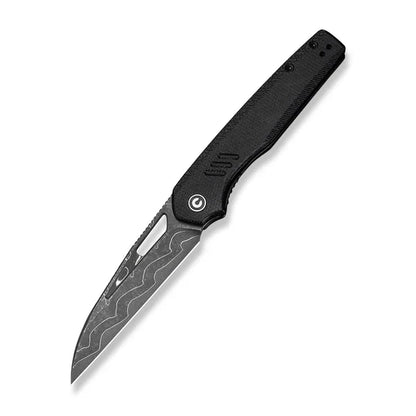 Civivi Knives Guile Liner Lock C24062B-DS1 Black Micarta Damascus Steel Knife