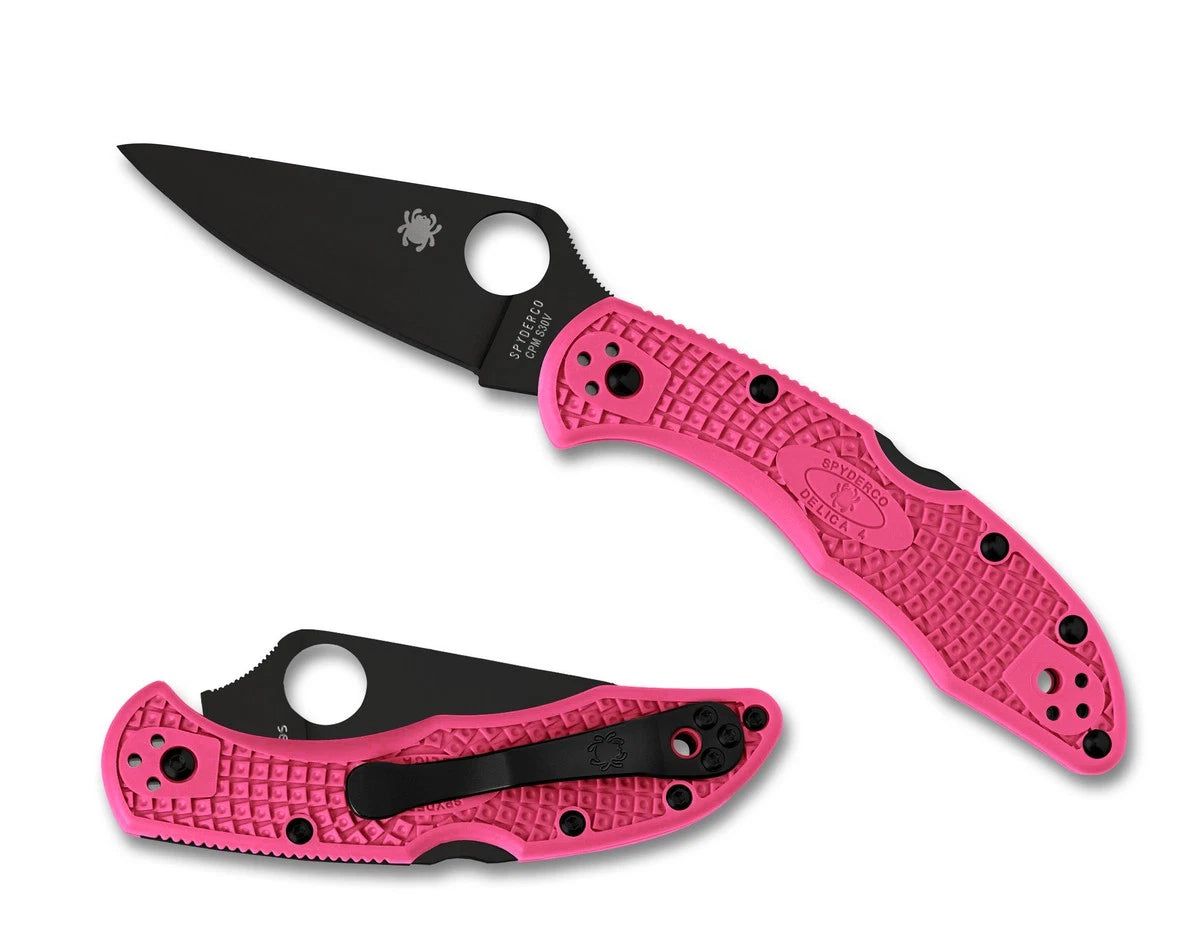 Spyderco Knives Delica 4 Lightweight Lockback Pink Black FRN S30V C11FPPNS30VBK