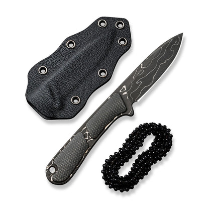Civivi Knives Mini Elementum C23010DS1 Canvas Micarta Damascus Fixed Blade Knife