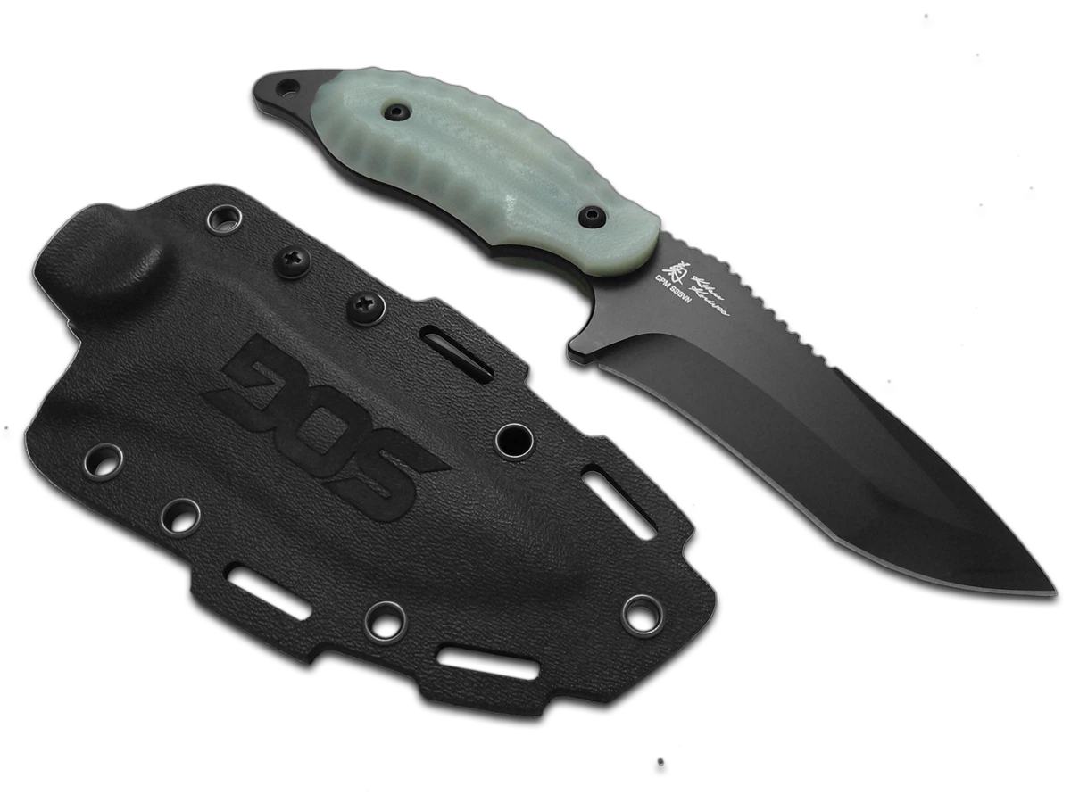 SOG Knives Kiku FX KU-2025 Black CPM-S35VN Steel Natural G-10 Fixed Blade Knife