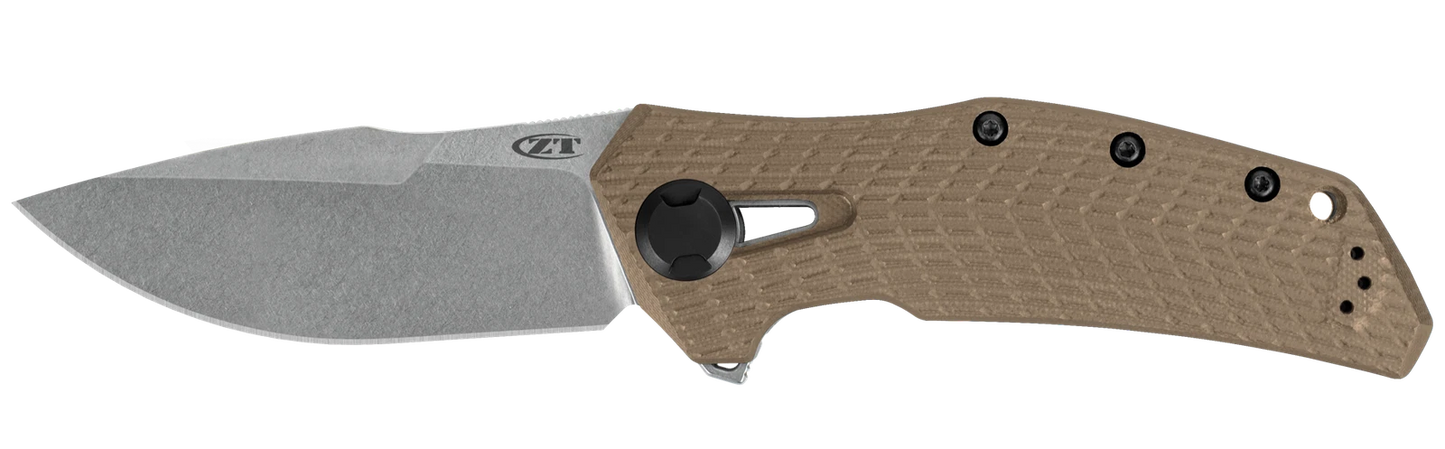 Zero Tolerance 0308 Frame Lock Knife, Coyote Tan G-10 Handle, 20CV Titanium Steel Blade.