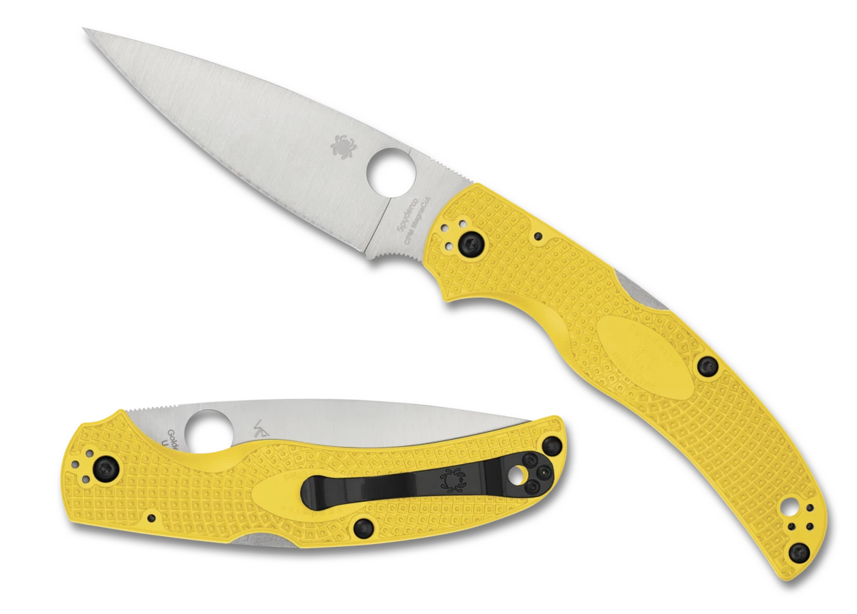 Spyderco Knives Native Chief Salt LW C244PYL CPM MagnaCut Steel Yellow FRN Knife
