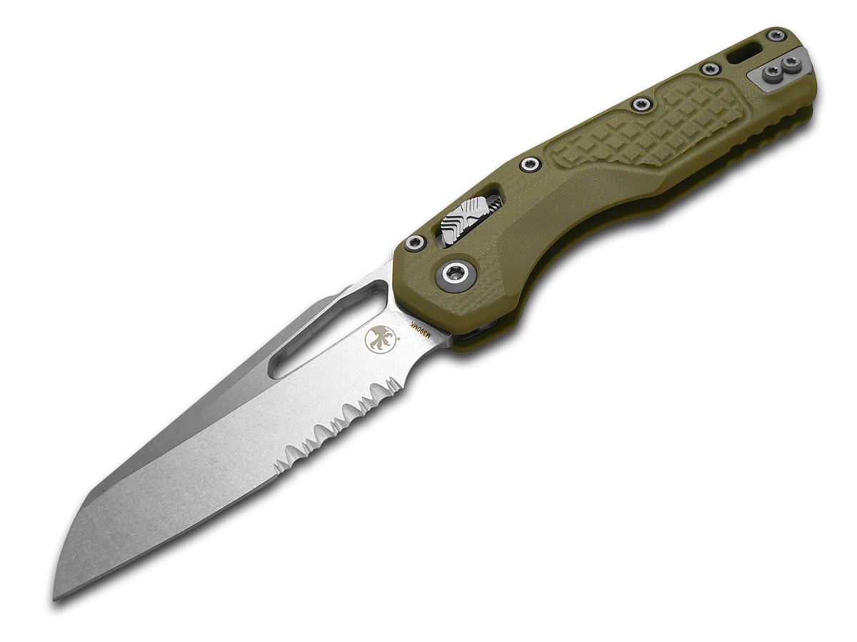 Microtech MSI Lawman 210-11FRGTODLM OD Green Frag G10 Serrated M390MK Knife