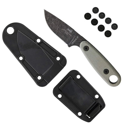 Knives Izula-II Fixed Blade Knife, w/Micarta Handle, Molded Sheath, & Clip Pl...
