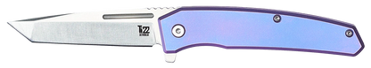 Ti22 Frame Lock Knife with AUS-8 Steel & UltraBlue Titanium Handle