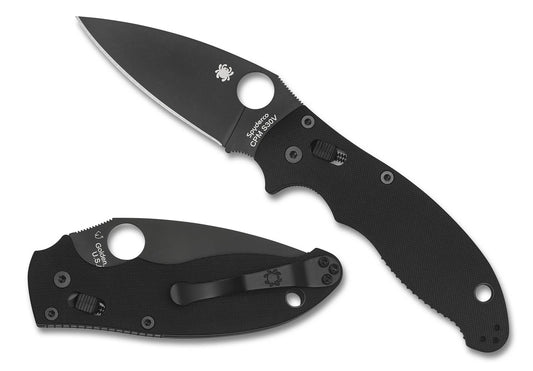 Spyderco Manix 2 Folding Knife C101GPBBK2 Black Plain Edge S30V Blade Black G-10