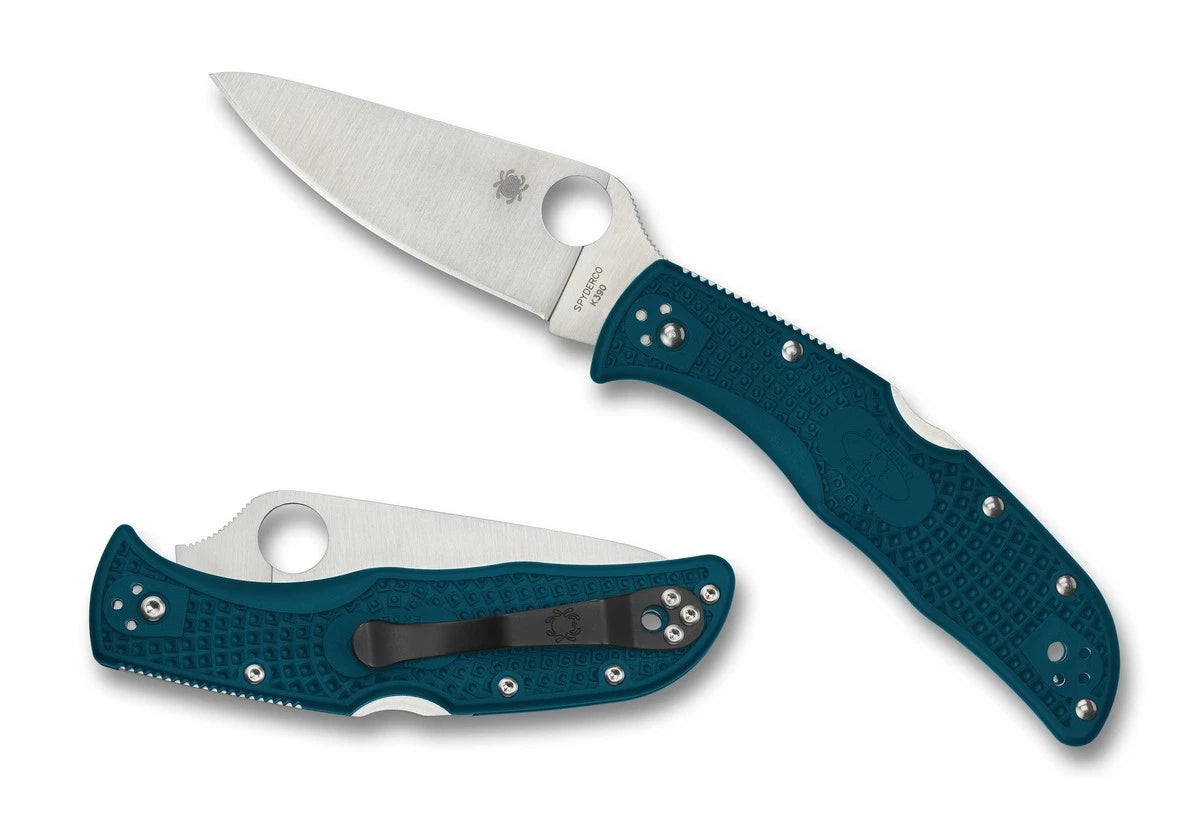 Spyderco BL Knives Endela Lightweight Lockback Blue FRN K390 Microclean C243FPK390