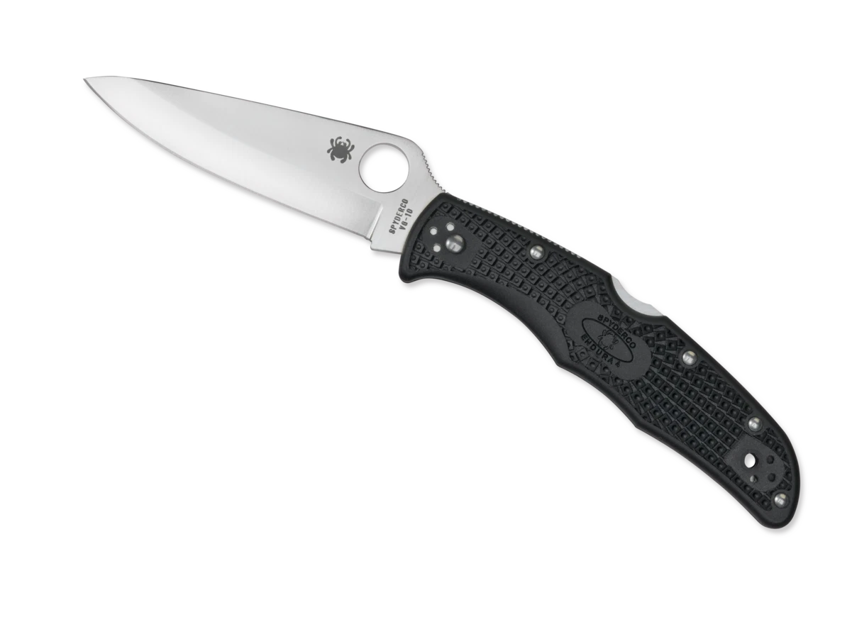 Spyderco B Endura 4 Lockback Folding Knife: Black FRN, VG-10 Stainless Steel, Pocket-Size.