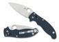 Spyderco Manix 2 Folding Knife C101GPCBL2 Plain Edge CPM SPY27 Blade Blue G-10