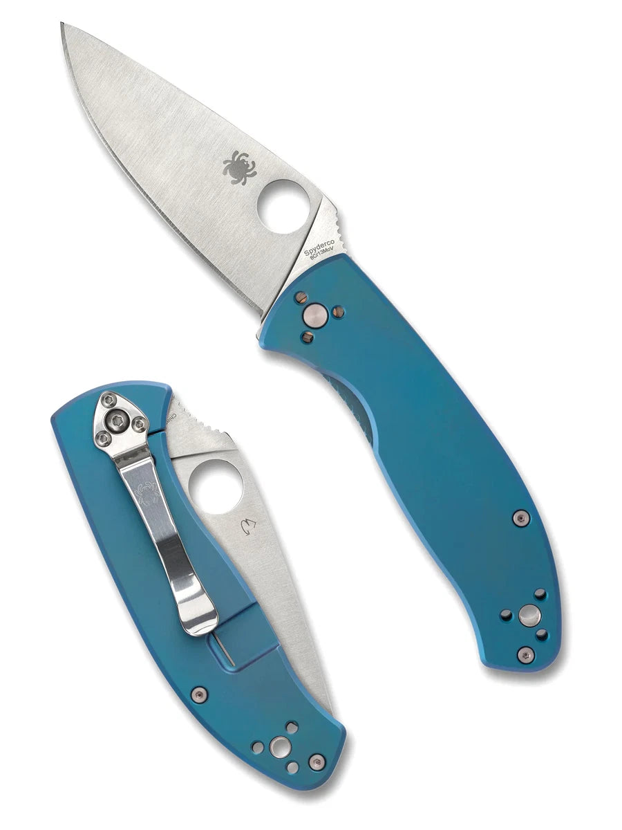 Spyderco bt Tenacious Frame Lock C122TIBLP Titanium 8Cr13MoV Steel Pocket Knife