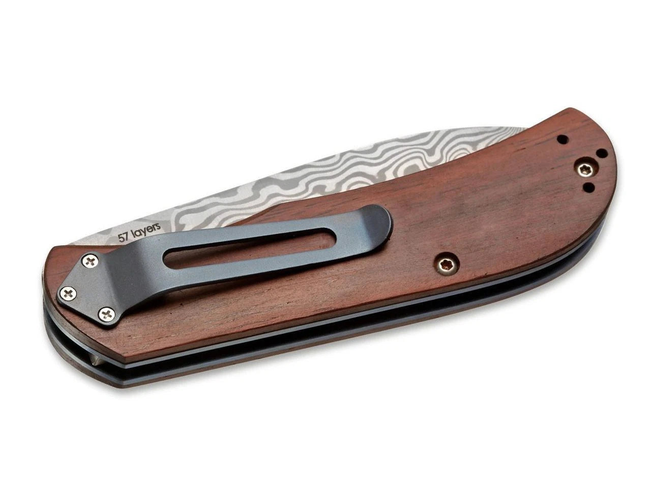 Boker Plus Exskelibur II Cocobolo Damascus Pocket Knife 2.76" Blade - 01BO223DAM