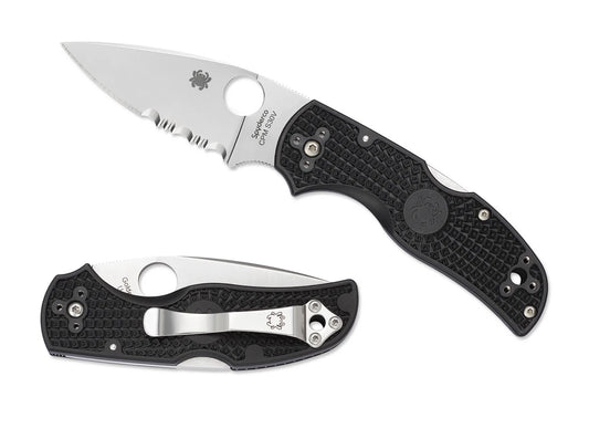 Spyderco Knives Native 5 Lockback Black FRN CombinationEdge S30V C41PSBK5