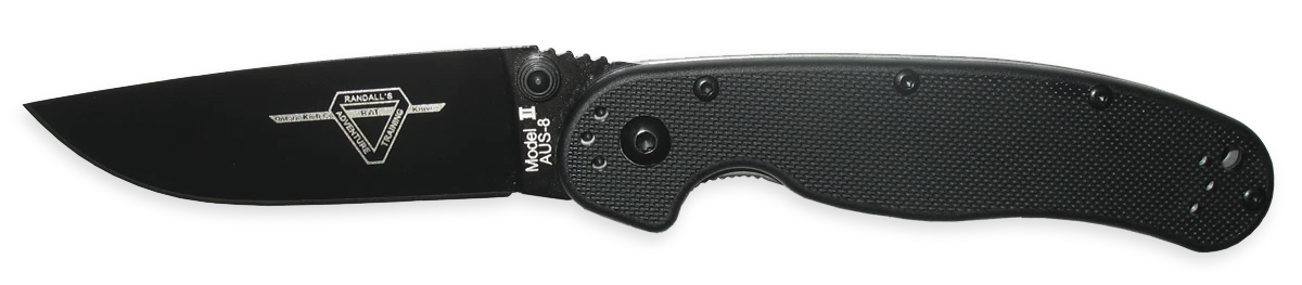Ontario Knives RAT 2 Liner Lock 8861 Black AUS-8 Black Nylon 6