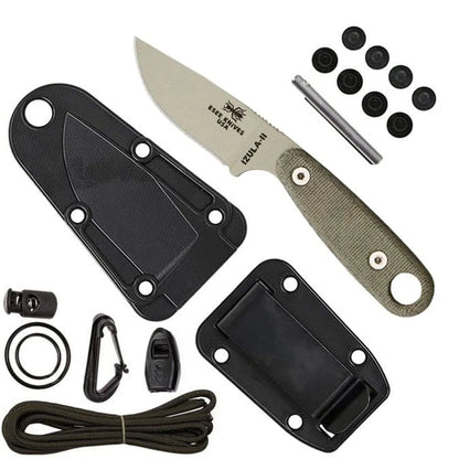 ESEE Izula-II Fixed Blade Knife, Survival Kit, Ambidextrous Sheath, Belt Clip...