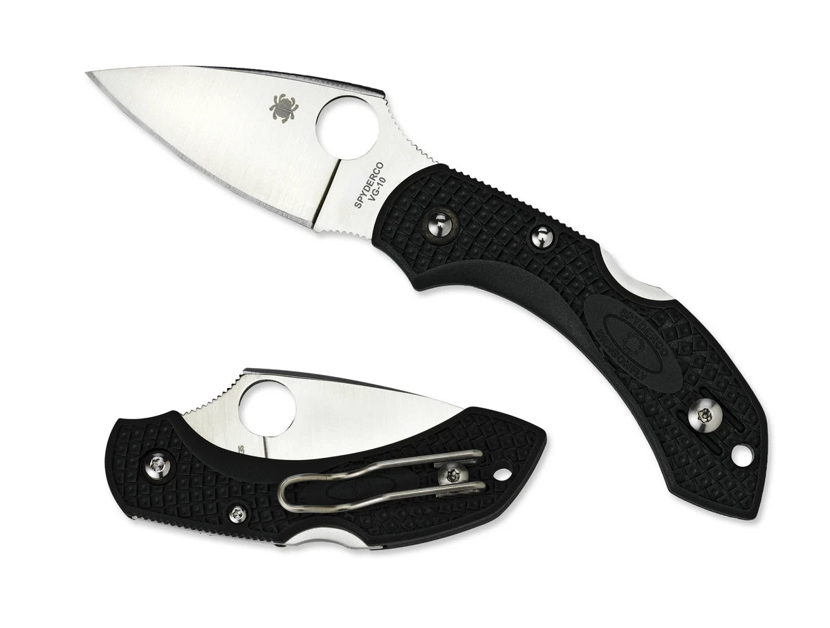Dragonfly 2 Lockback Knife by Spyderco: Black FRN Handle, VG-10 Steel