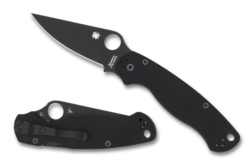 Spyderco Knives Para Military 2 Liner Lock C81GPBK2 Black S45VN Stainless G10